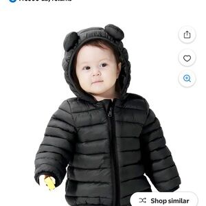 Mickey Mouse Inspired Black Puffer Jacket for Kids